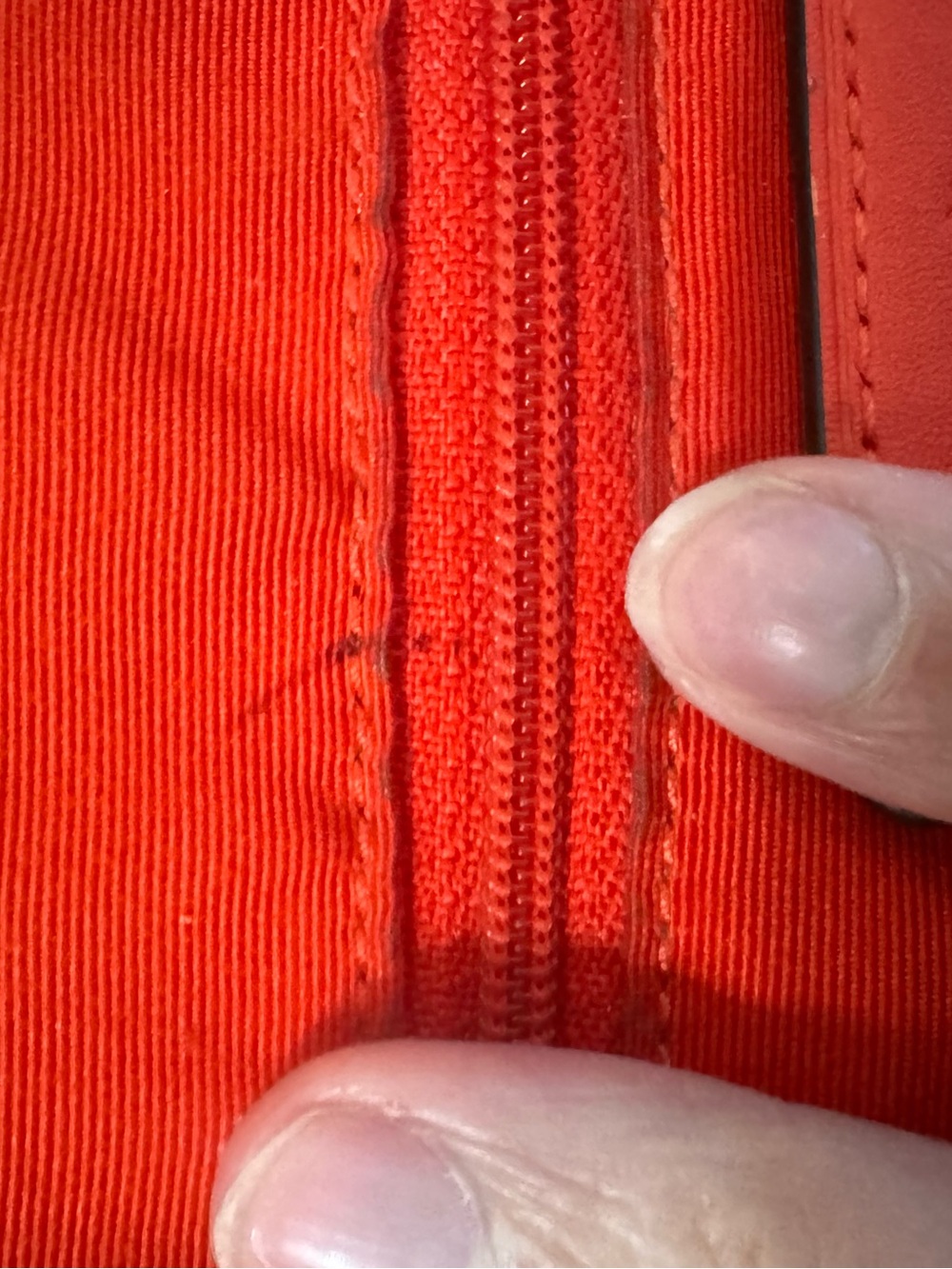 Coach Signature Canvas Coral Red Leather Satchel Crossbody Bag Purse EUC - Picture 16 of 16
